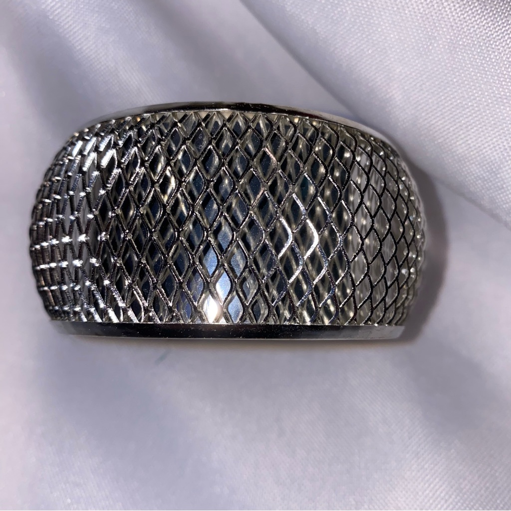 Zad Silver Tone 250 Mesh Dome Style Bracelet Bangle Wide Lead Free 16$